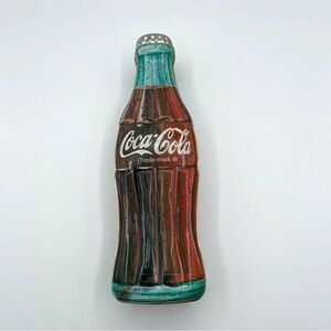 1996 Coca Cola Coke Bottle Shaped Tin Box 9.5 Inches Tall New Condition Vintage